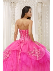 Quinceanera Dress Custom Made Hot Pink Sweetheart Embroidery  In 2013