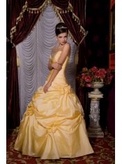 Quinceanera Dress Strapless Floor-length Taffeta Beading