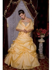 Quinceanera Dress Strapless Floor-length Taffeta Beading