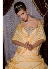 Quinceanera Dress Strapless Floor-length Taffeta Beading