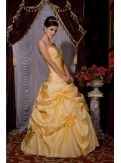 Quinceanera Dress Strapless Floor-length Taffeta Beading