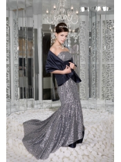 Prom / Evening Dress Beautiful Mermaid Strapless Brush Train Sequin and Taffeta Sash