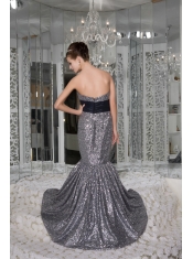 Prom / Evening Dress Beautiful Mermaid Strapless Brush Train Sequin and Taffeta Sash