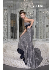 Prom / Evening Dress Beautiful Mermaid Strapless Brush Train Sequin and Taffeta Sash
