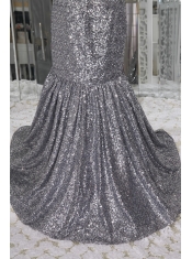 Prom / Evening Dress Beautiful Mermaid Strapless Brush Train Sequin and Taffeta Sash