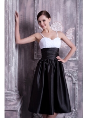 Prom Dress A-line Spaghetti Straps Knee-legnth Taffeta Ruch