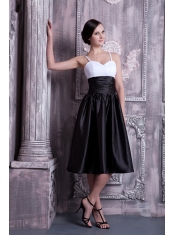 Prom Dress A-line Spaghetti Straps Knee-legnth Taffeta Ruch