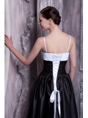 Prom Dress A-line Spaghetti Straps Knee-legnth Taffeta Ruch