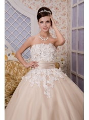 Prom Dress Beautiful A-line Strapless Ankle-length Tulle Appliques