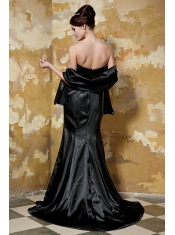 Prom Dress Black Column Sweetheart Brush Train Taffeta Sequins