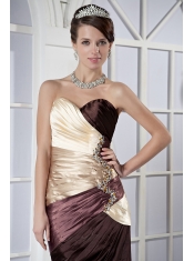 Prom Dress Colorful Column Sweetheart Mini-length Taffeta Beading