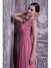 Prom Dress Column One Shoulder Floor-length Beading Chiffon