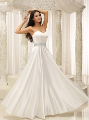 Prom Dress Elastic Woven Satin Sweetheart Beaded Decorate Waist Floor-length
