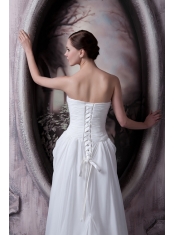 Prom Dress Empire Custom Made Strapless Sweep Train Appliques Chiffon