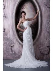 Prom Dress Empire Custom Made Strapless Sweep Train Appliques Chiffon