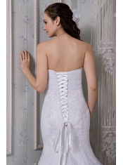 Prom Dress Fashionable Mermaid Strapless Court Train Taffeta and Lace