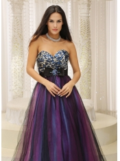 Prom Dress  Leopard Sweetheart and Belt  Colorful Tulle