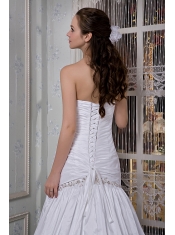 Prom Dress Luxurious A-line Sweetheart Brush Train Taffeta Appliques