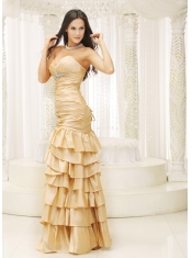 Prom Dress Ruffled Layers and Bodice Sweetheart Floor-length For Remarkable