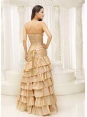 Prom Dress Ruffled Layers and Bodice Sweetheart Floor-length For Remarkable