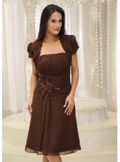 Prom Dress Strapless Ruched Bodice Hand Made Flowers