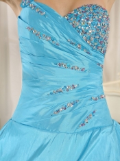 Quinceanera Dress Baby Blue One Shoulder With Appliques and Beading 2013