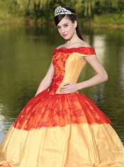 Quinceanera Dress Colorful Off The Shoulder Neckline For With Appliques