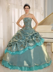 Quinceanera Dress Multi-color Embroidery Decorate Clearance With Strapless