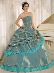 Quinceanera Dress Multi-color Embroidery Decorate Clearance With Strapless