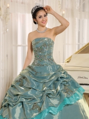 Quinceanera Dress Multi-color Embroidery Decorate Clearance With Strapless