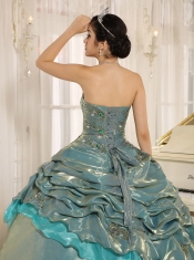 Quinceanera Dress Multi-color Embroidery Decorate Clearance With Strapless