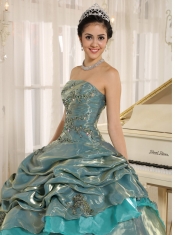 Quinceanera Dress Multi-color Embroidery Decorate Clearance With Strapless