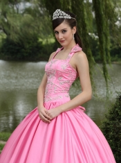 Quinceanera Dress Rose Pink 2013 New Arrival Square Neckline Beaded Decorate