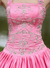 Quinceanera Dress Rose Pink 2013 New Arrival Square Neckline Beaded Decorate