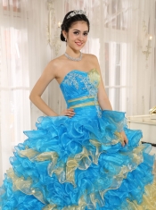 Multi-color Quinceanera Dress Stylish Ruffles With Appliques Sweetheart