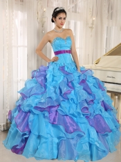 Quinceanera Dress Stylish Multi-color Sweetheart Ruffles With Appliques