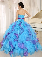 Quinceanera Dress Stylish Multi-color Sweetheart Ruffles With Appliques