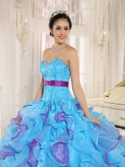 Quinceanera Dress Stylish Multi-color Sweetheart Ruffles With Appliques