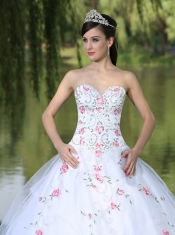 Quinceanera Dress Sweetheart Organza For Sweet 16 With Appliques Decorate