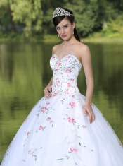 Quinceanera Dress Sweetheart Organza For Sweet 16 With Appliques Decorate