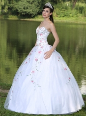 Quinceanera Dress Sweetheart Organza For Sweet 16 With Appliques Decorate