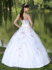 Quinceanera Dress Sweetheart Organza For Sweet 16 With Appliques Decorate