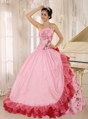 Quinceanera Dress With Applqiues and Hand Made   Flowers