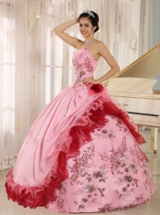 Quinceanera Dress With Applqiues and Hand Made   Flowers