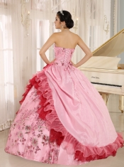 Quinceanera Dress With Applqiues and Hand Made   Flowers