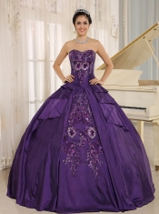 Quinceanera Dress With Sweetheart In 2013 Eggplant Purple Embroidery