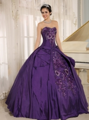 Quinceanera Dress With Sweetheart In 2013 Eggplant Purple Embroidery