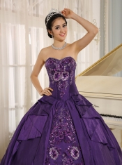 Quinceanera Dress With Sweetheart In 2013 Eggplant Purple Embroidery