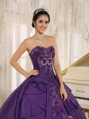 Quinceanera Dress With Sweetheart In 2013 Eggplant Purple Embroidery