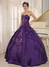 Quinceanera Dress With Sweetheart In 2013 Eggplant Purple Embroidery